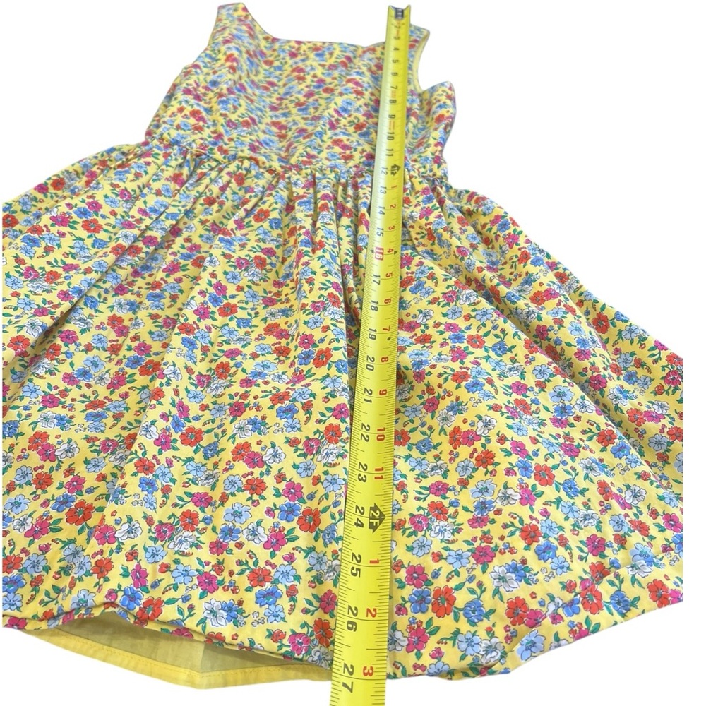 POLO RALPH LAUREN Girl's Floral Cotton Poplin Dress Yellow Girls Size 8 - Picture 5 of 11